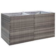 Vassoio per fioriera aiuola rialzata piante fiori terrazza giardino 157 x 80 x 80 cm Resina intrecciata grigia 02_0037452