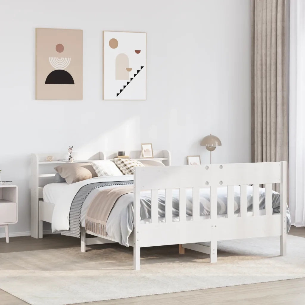 vidaXL Letto senza Materasso Bianco 160x200 cm Legno Massello di Pino