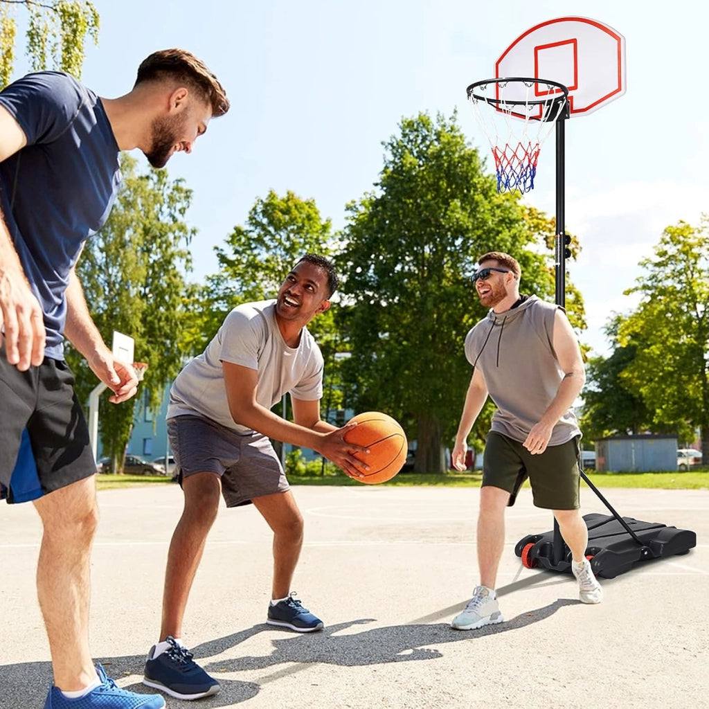 Canestro da Basket da Esterno Regolabile 178 e 208 cm, Canestro da Basket per Bambini con Ruote e Base Riempibile, Ideale per Interno ed Esterno