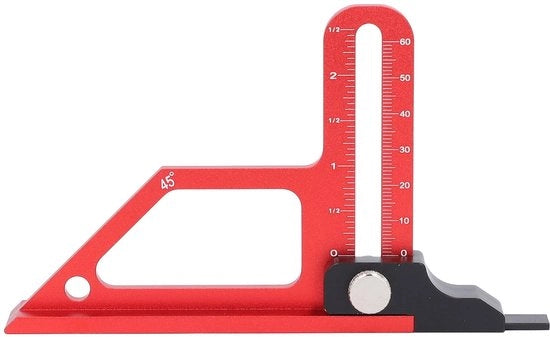 Tavolo per la Sbiancatura - Struttura in Alluminio Leggero - Strumento di Misura per Lavorazione del Legno - Misuratore di Profondità 0-60mm - Angolo di 45 Gradi