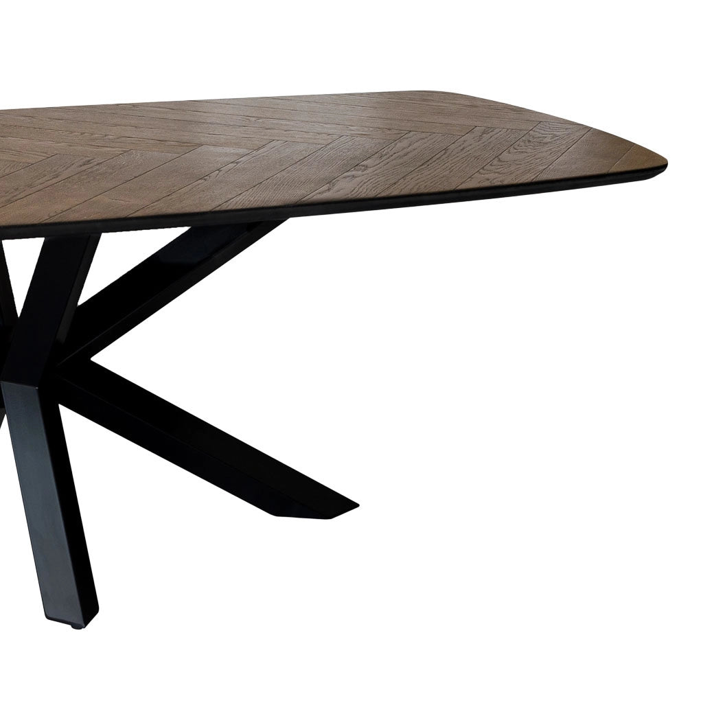 Tavolo da pranzo rettangolare color rovere e noce 240x100x76h cm
