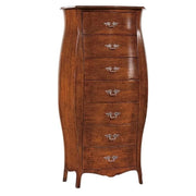 Cassettiera bombata 7 cassetti classica legno noce bassano 73x37x141 (2155) - Mobili 2G