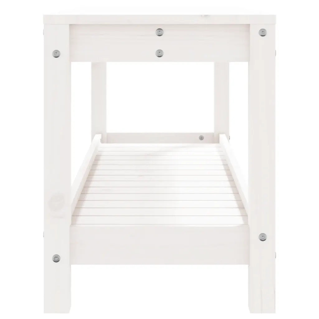 Panca da Giardino-Panca da esterno Bianca 108x35x45 cm Legno Massello di Pino