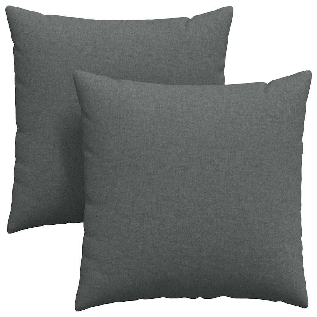 Cuscini da Divano 2 pcs Grigio scuro 80 x 80 cm Tessuto