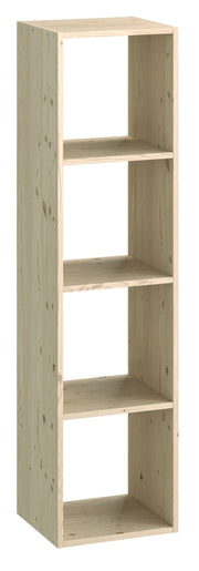 Pensile Libreria 4 Ripiani 36x30x139 cm in Legno di Pino Naturale