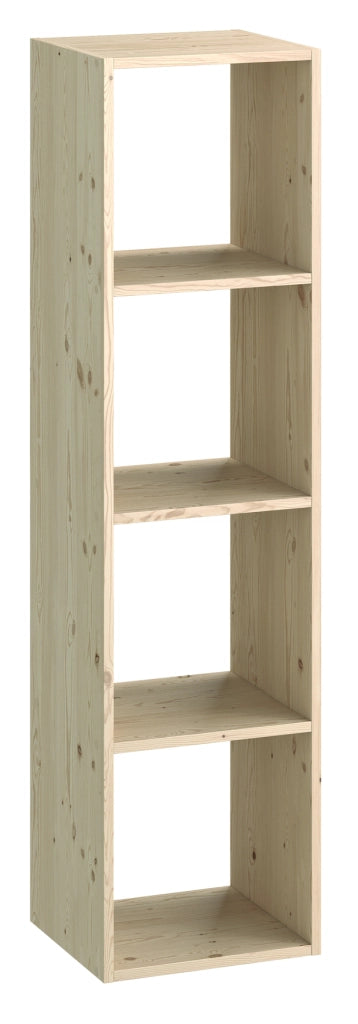 Pensile Libreria 4 Ripiani 36x30x139 cm in Legno di Pino Naturale