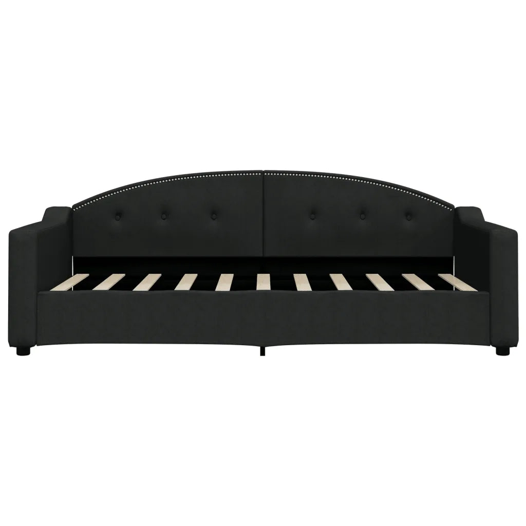 Letto da Giorno Nero 90x190 cm in Tessuto