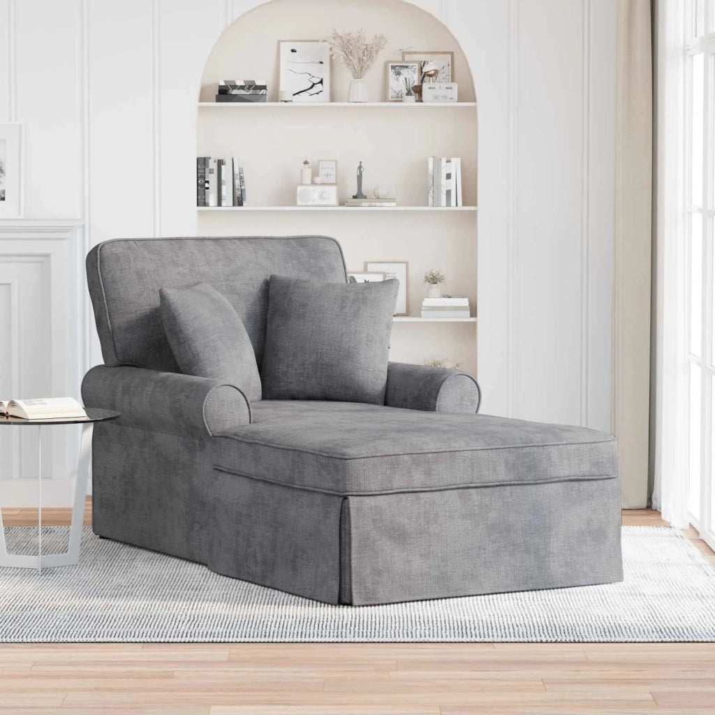Chaise Longe con Gonna Grigio Chiaro 157 x 91 x 91 cm ARES 42022957
