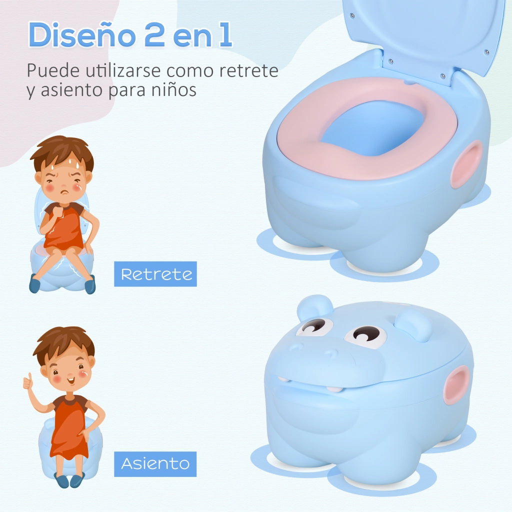 Orinalino per Bambini a Forma di Ippopotamo ¨C zephmum ¨C Blu 40x30x23 cm