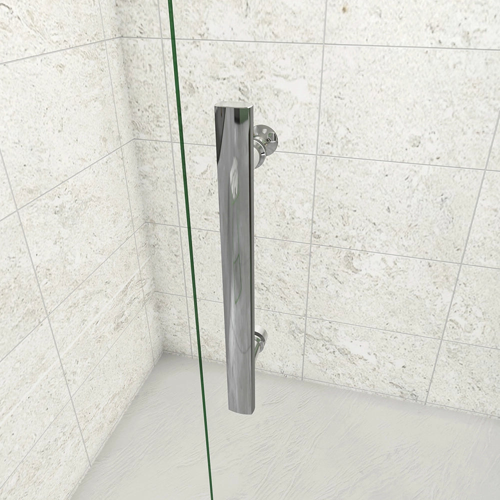 185 cm Box Doccia a Tre Lati Porta Pieghevole a Libro 110 cm Doppia Parete Fissa 70 cm Vetro da 6 mm Temperato Anticalcare Barra Stabilizzatrice 45 cm Cromo Lucido