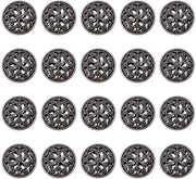 20 pezzi di bottoni per abito 25 mm fiori moda tono a rilievo rotondi per abiti giacche uniformi camicie giacche in leggera materia blu scuro