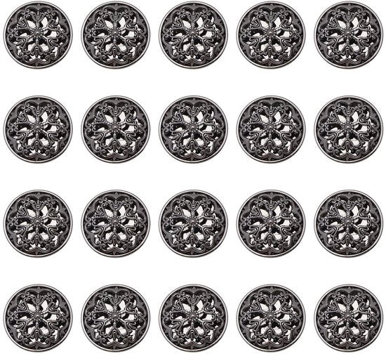 20 pezzi di bottoni per abito 25 mm fiori moda tono a rilievo rotondi per abiti giacche uniformi camicie giacche in leggera materia blu scuro