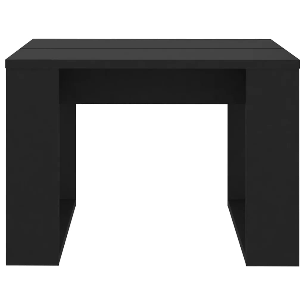 Tavolino di Servizio Nero 50x50x35 cm in Truciolato