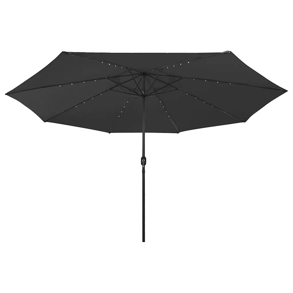 Ombrellone da Giardino-Ombrello da Balcone con Luci LED 400 cm Nero