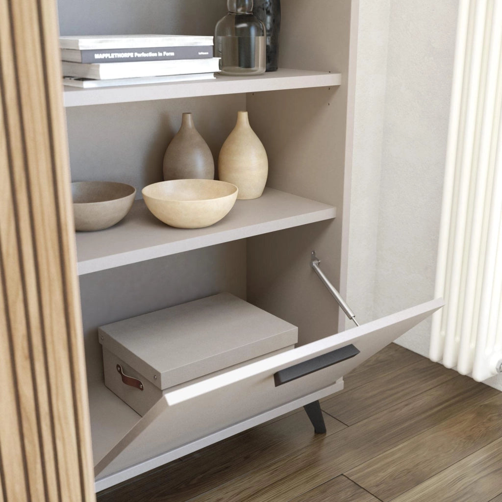 MOBILE BRAVO 2 ANTE 110X36XH140CM CASHMERE/RIGATO.