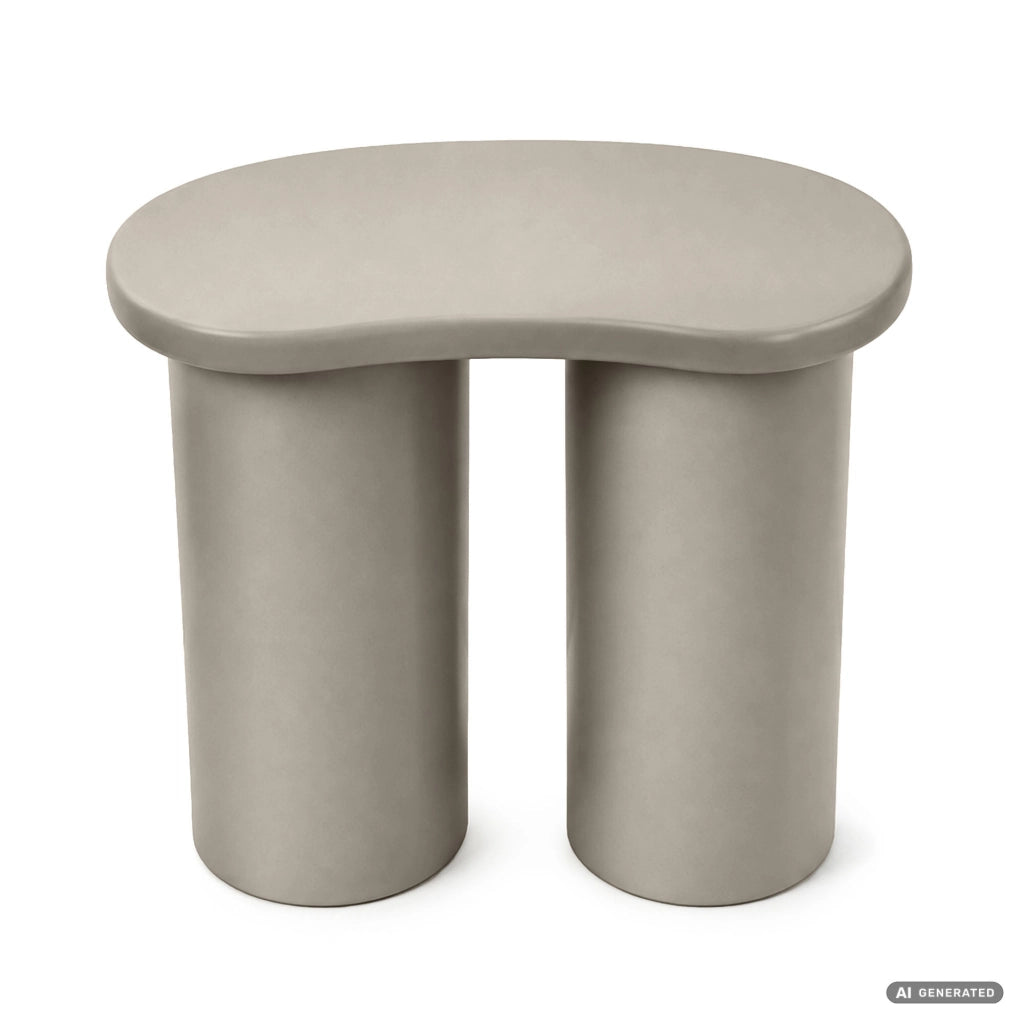 Tavolino da salotto moderno CUBE 41 cm grigio con doppia base cilindrica