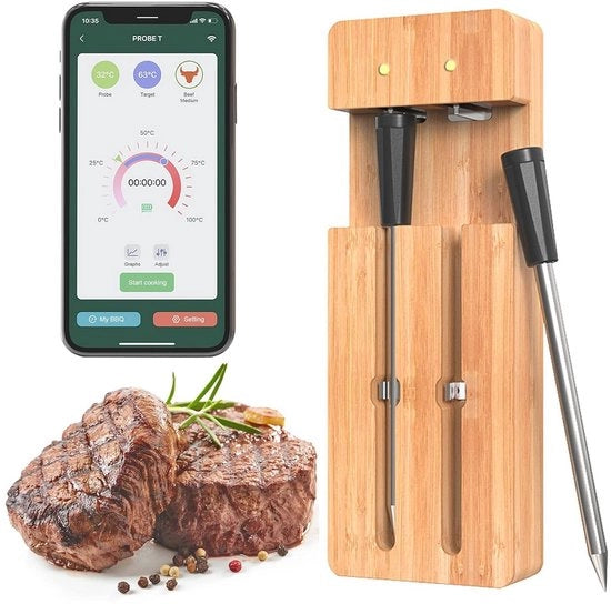Termometro di cottura Bluetooth per griglia e forno - IPX7 impermeabile, termometro digitale di cottura