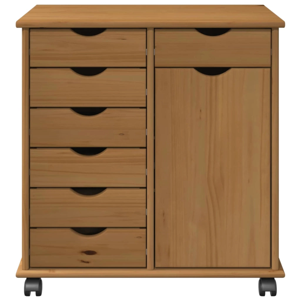 Mobile con Ruote con ruota Marrone miele 63,5 x 39 x 65,5 cm
