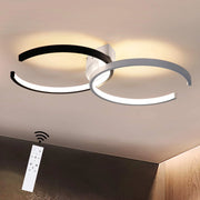 ZMH Lampada da soffitto 55cm ferro bianco nero per soggiorno sala pranzo camera letto
