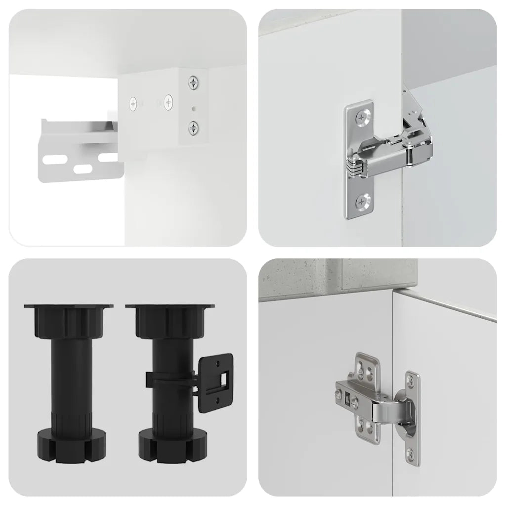 vidaXL Set Mobili da Cucina 14 pz Lucca Grigio Cemento in Truciolato