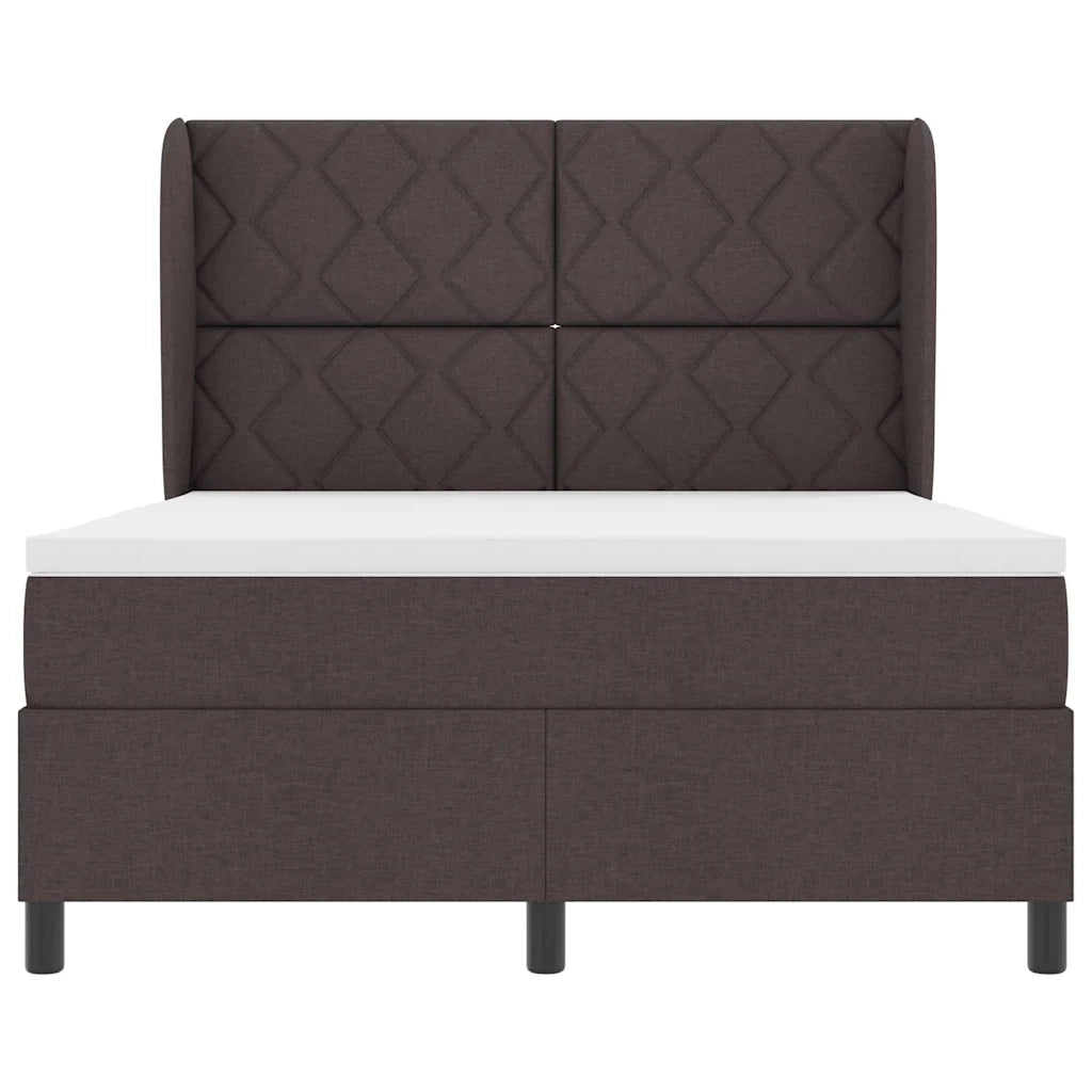 Letto a molle con materasso Marrone scuro 140 x 200 cm Tessuto 3340630