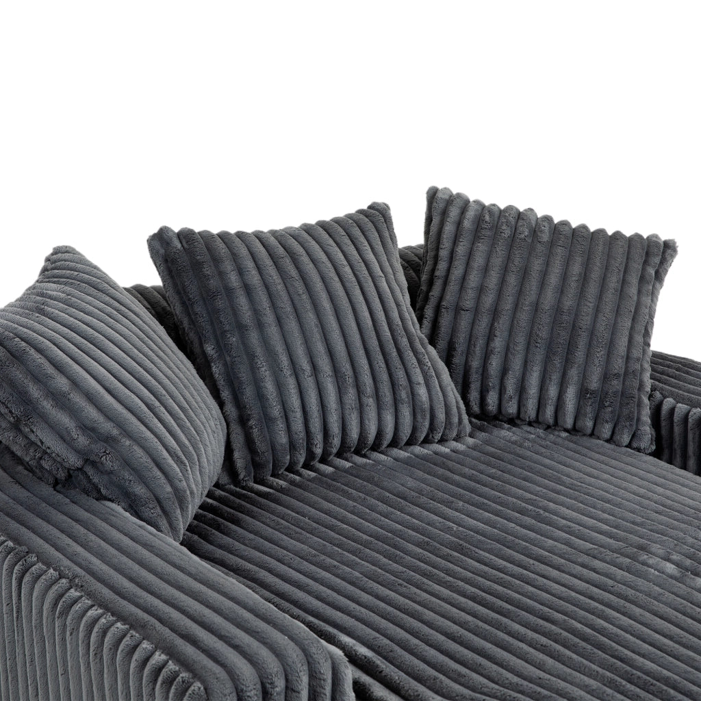 Divano letto moderno - Zephmum- 3 cuscini morbidi colore grigio scuro
