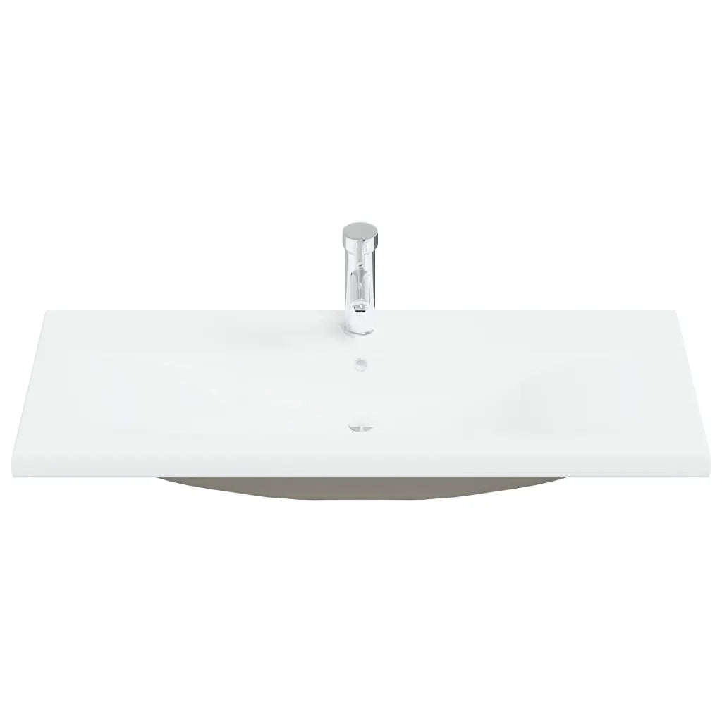 Lavabo da Incasso con Rubinetto 101x39x18 cm in Ceramica Bianco 148627