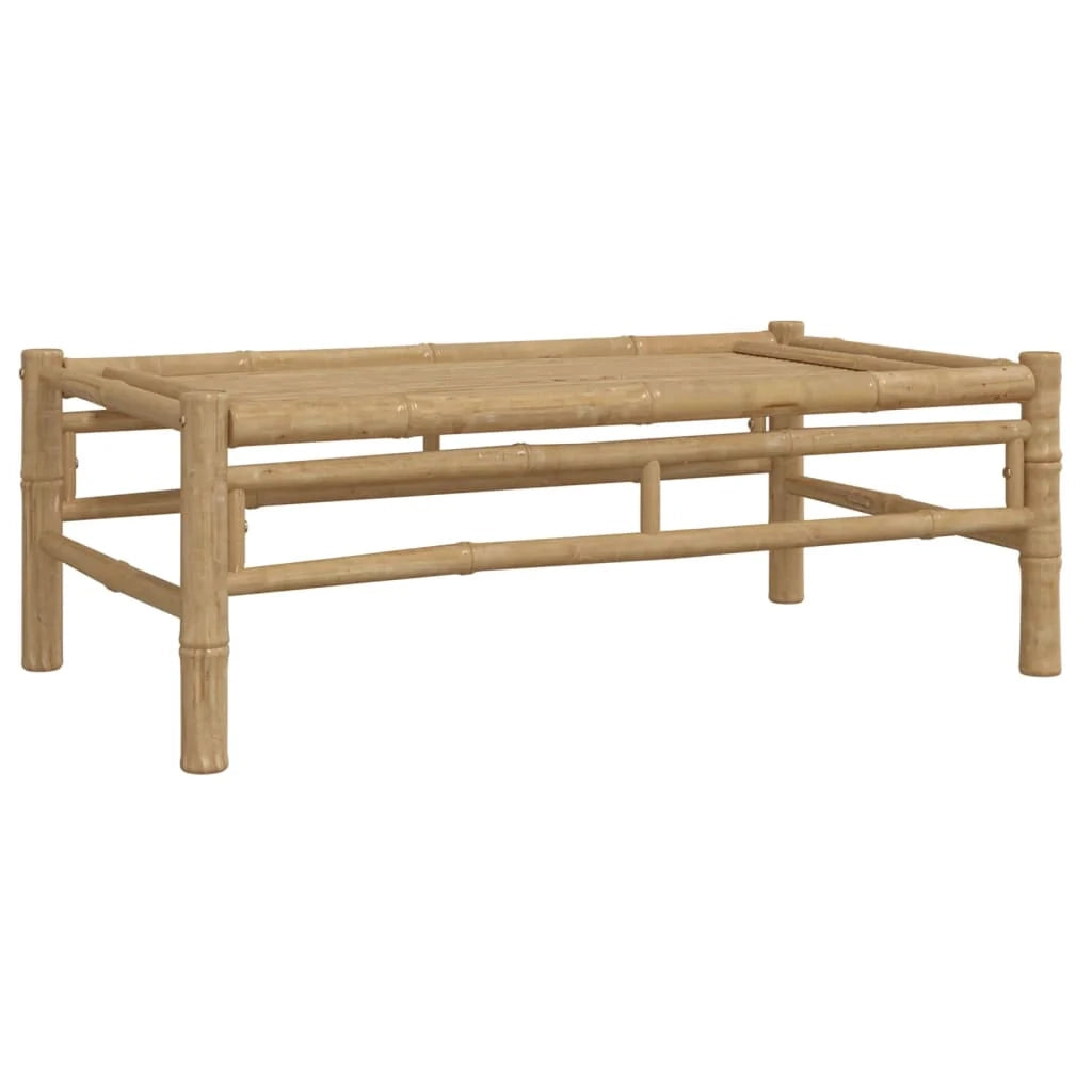 Set di mobili da giardino mobili da esterno set da 5 pezzi con cuscini bambù bianco crema 02_0016303