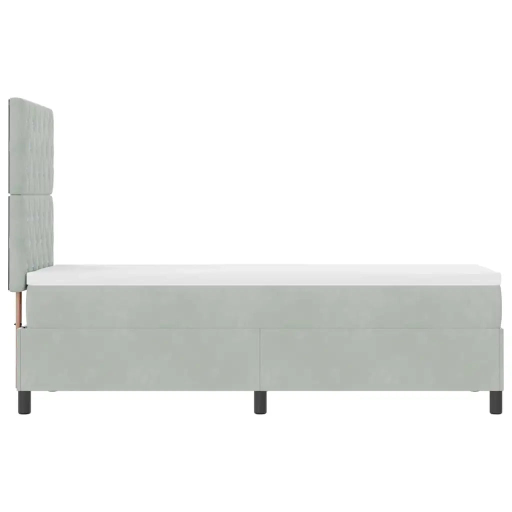 Letto a molle con materasso Grigio chiaro 80 x 200 cm Velluto 3339728