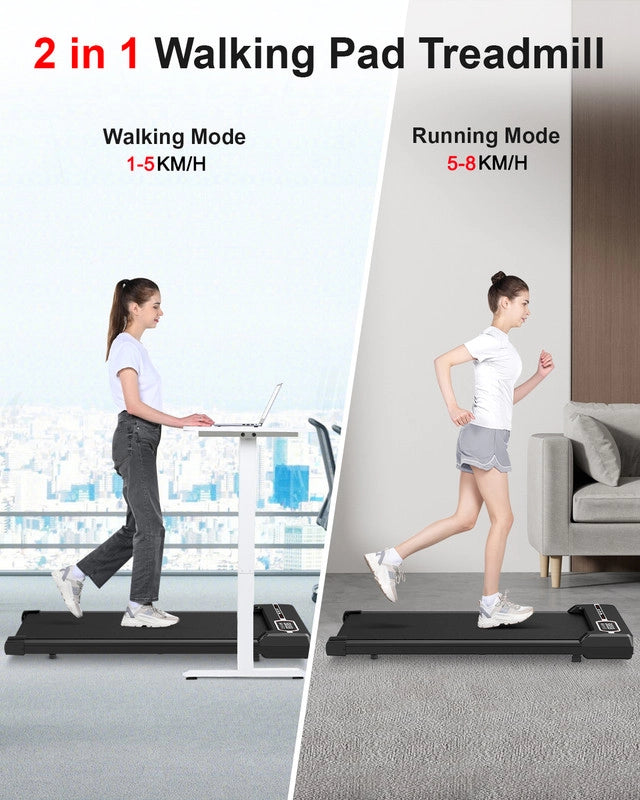 Tapis roulant, Tapis roulant da banco , Velocità regolabile 1-8KM/H, con telecomando e display LED, Tapis roulant domestico