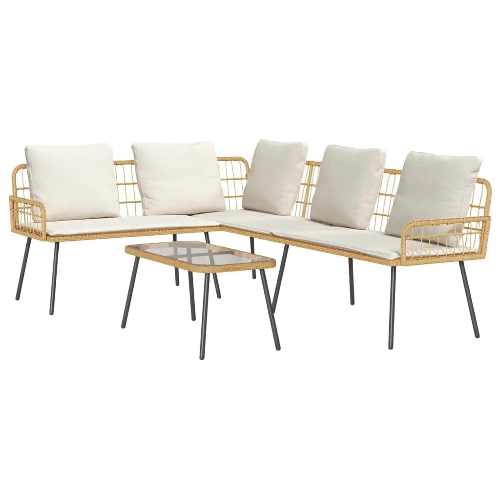 Set Divano da Giardino con cuscino 2 pcs Naturale polyrattan 3328649