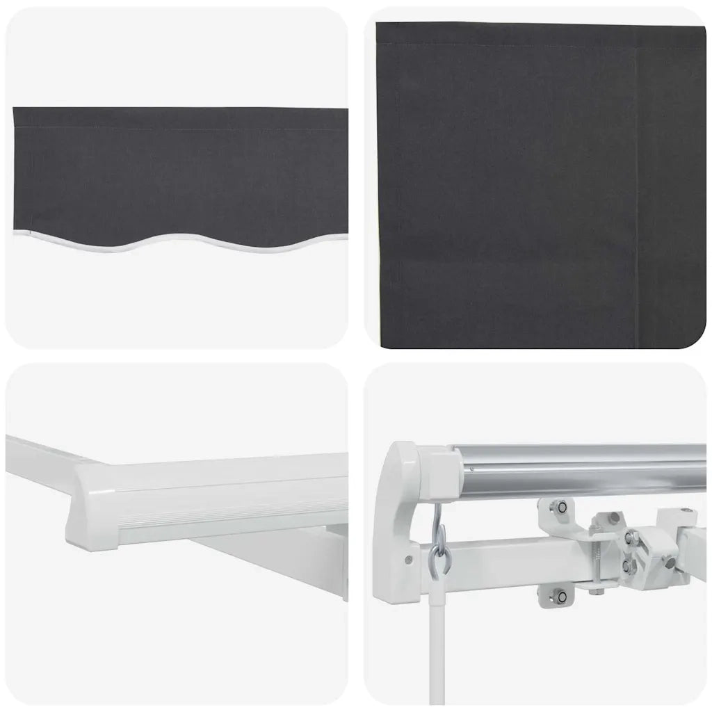 vidaXL Tenda Retrattile Antracite 400 x 200 cm Poliestere e Alluminio