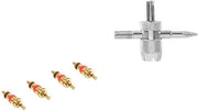 Set di riparazione per valvole - Valvola a quattro vie - Attrezzatura - Bicicletta/Motocicletta/Auto - Ottone/Acciaio - Peso 25g - Riparazione pneumatici