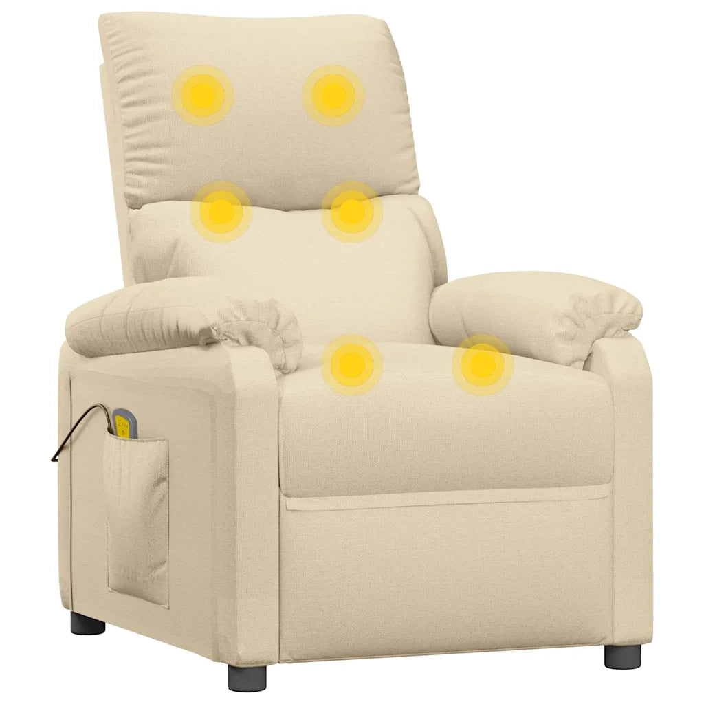 Divano Sedia-Poltrona Massaggiante Crema in Tessuto 734608