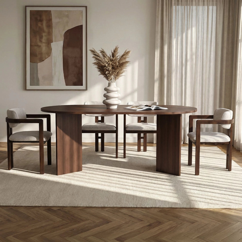 Set di tavolo e sedie in legno Meridia 4" (5 pezzi) - 180 x 90 x 75 cm - Bianco