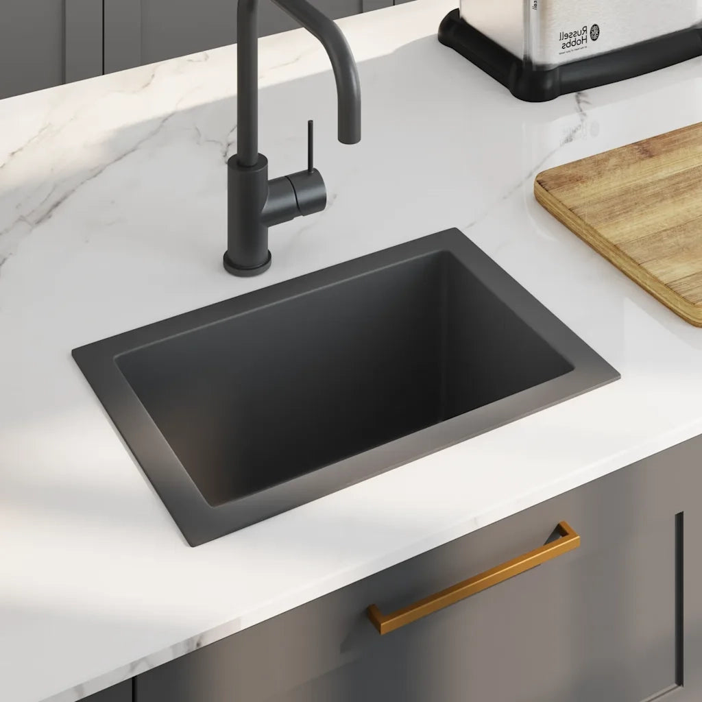 Lavello da Cucina Lavorato a Mano Nero in Acciaio Inox 145082