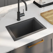 Lavello da Cucina Lavorato a Mano Nero in Acciaio Inox 145082