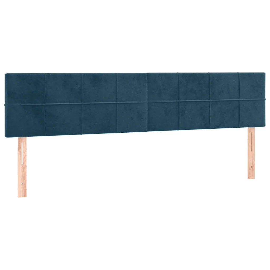 Giroletto a Molle con Materasso Blu Scuro 160x200 cm in Velluto