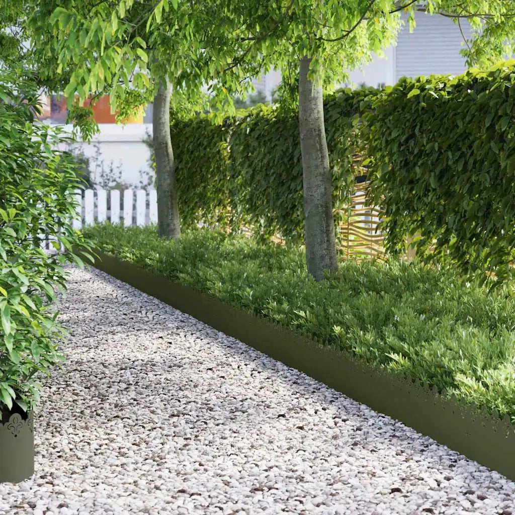 Bordure per prato 20 pz Verde oliva 103 x 0,05 x 22 cm Acciaio CFW9530818