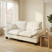 Divano 2 Posti Modulare in Chenille con Braccioli Curvi ¨C Xylo ¨C Beige