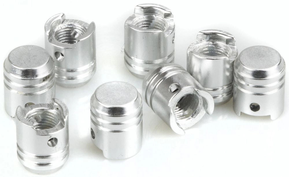 Set 4 tappi copri valvola ring  con anello silver universali