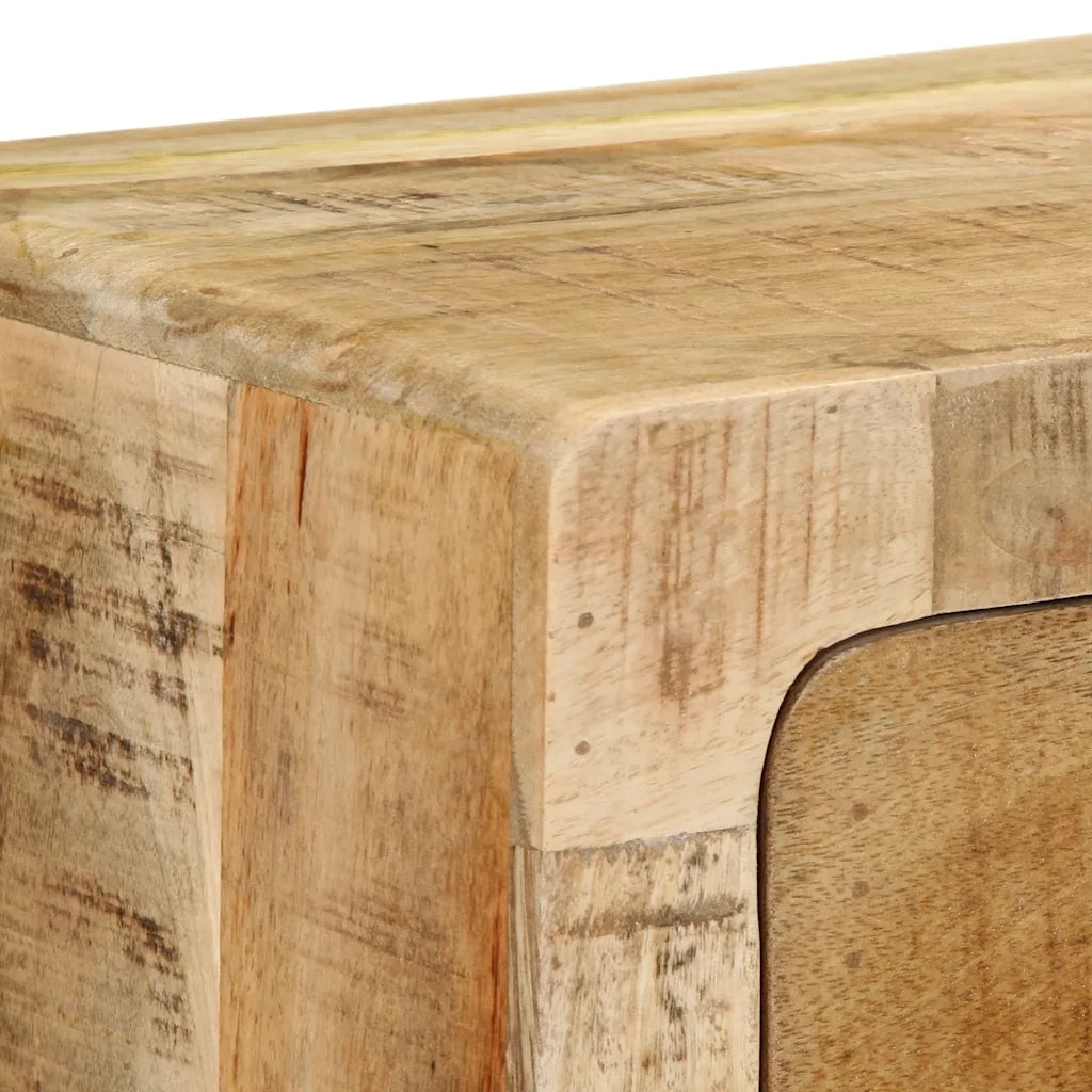 Mobile TV a Parete 100x32x25 cm Legno Grezzo Massello di Mango