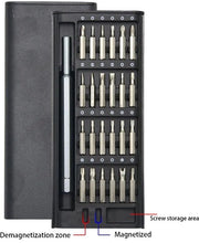 Set di utensili per la riparazione di 24 in 1 con attrezzi magnetici per la meccanica di precisione - kit di mini utensili per la riparazione di computer, telefoni, orologi, laptop, PC e occhiali