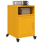 Comodini 2 pz-Set di 2 Tavolino da notte Giallo Senape 36x39x59 cm in Acciaio