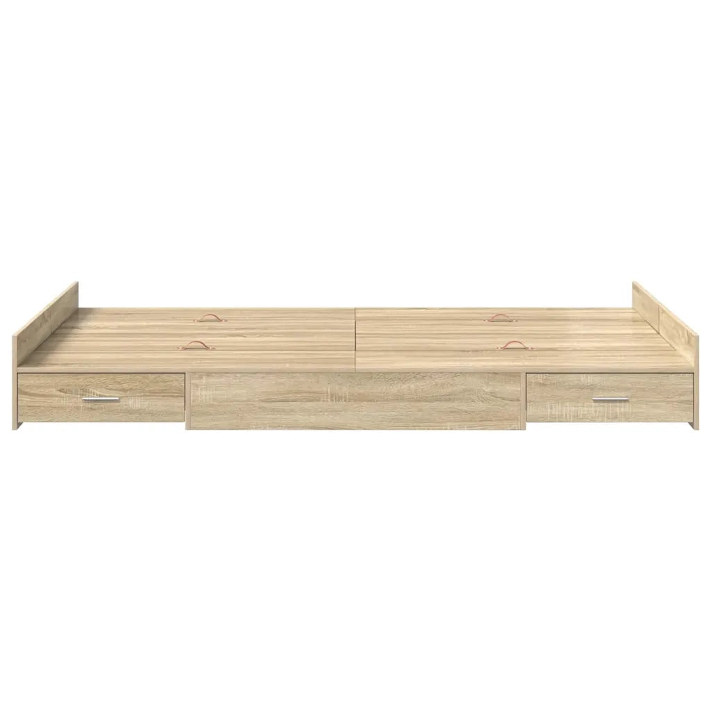 Struttura letto con contenitore Rovere Sonoma 120 x 190 cm 3335327