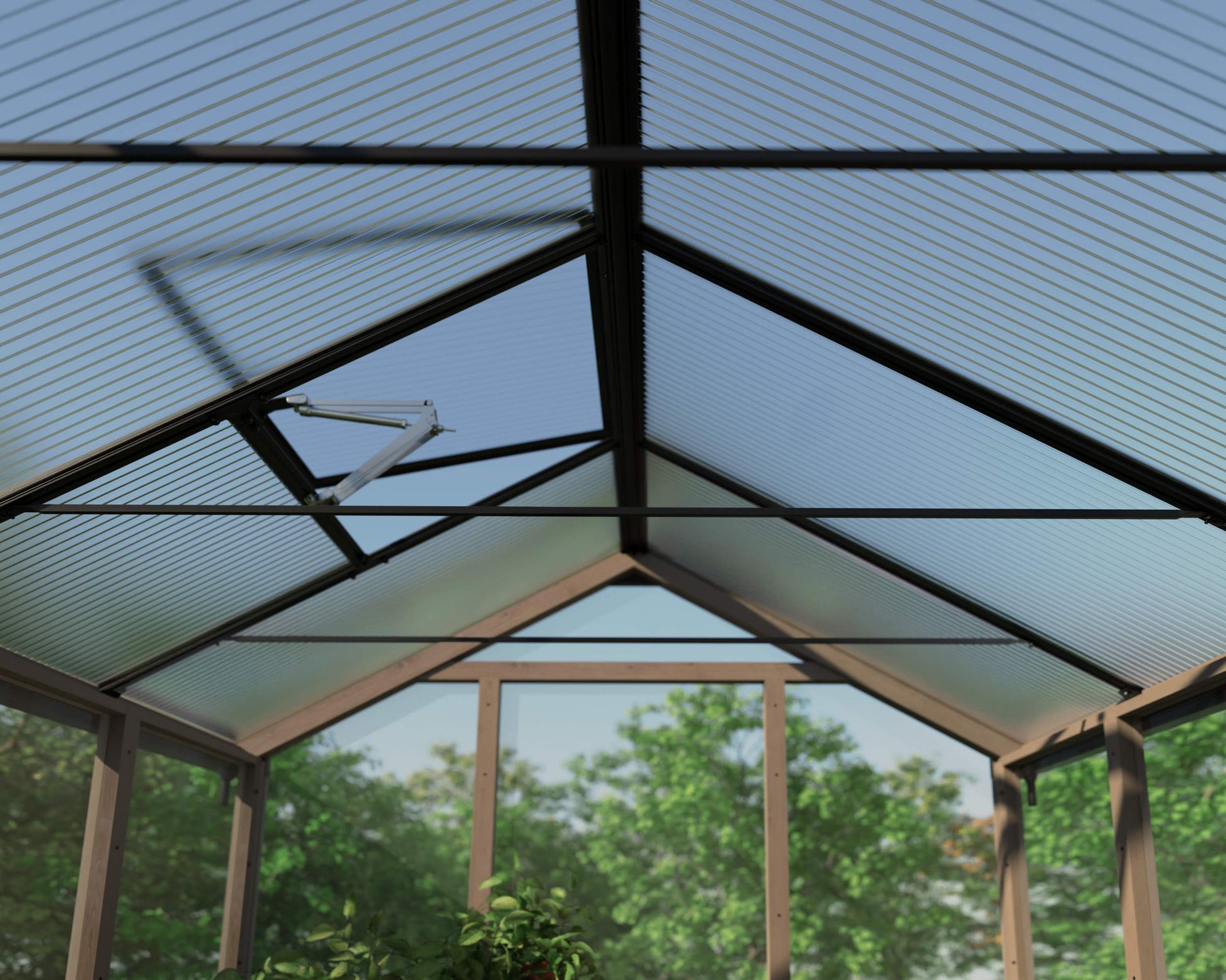 Canopia NATURA Doppio Strato Serra Da Giardino in Policarbonato  360X237.5X261 cm - Legno di cedro