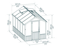 Canopia NATURA Doppio Strato Serra Da Giardino in Policarbonato  360X237.5X261 cm - Legno di cedro