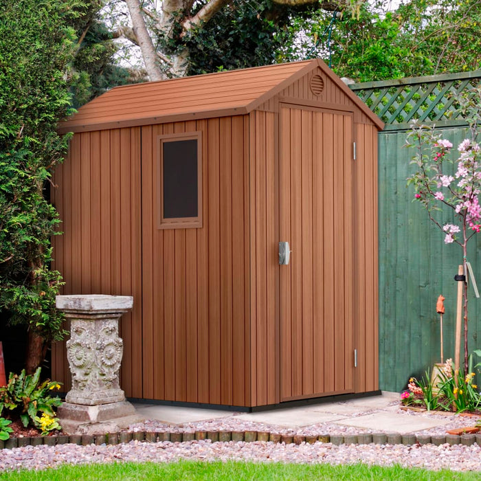 Casetta da giardino casetta per cabine casetta per riporre gli attrezzi casetta per esterni robusta Darwin 46 Aspetto legno marrone 02_0042374