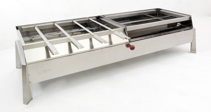 Cuocispiedini per Barbecue a Carbone Etna e Etna Maxi in Acciaio Lisa Luxury