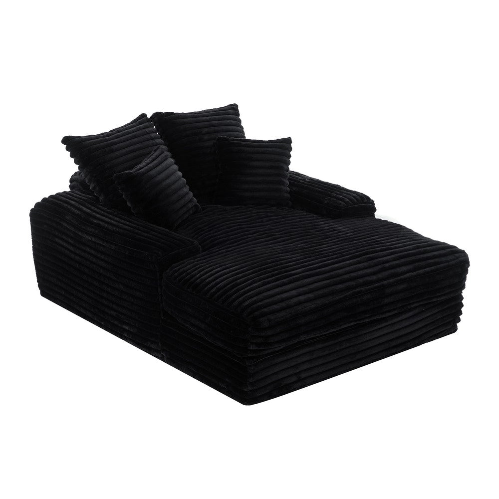 Divano Letto 4 Cuscini Nero ¨C Xylo ¨C Sofa Multifunzionale Tessuto Cord